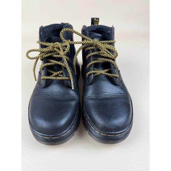 Dr. Martens Shoes - Dr. Martens 8 Bonny Leather Boots Grunge Utility Black Yellow Laces